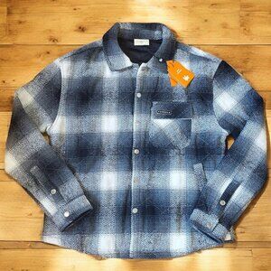 Youngla Jacket Men's Size Large Black White Flannel Shacket Plaid Snaps …